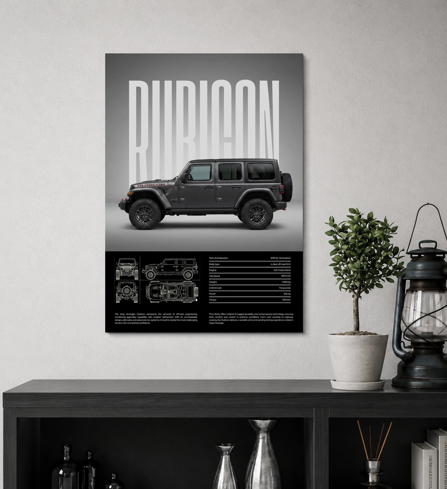 Jeep Rubicon Legacy Metal Print