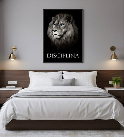 DisciplinA – The Lion Motivational Wall Art | Premium Aluminum Print by Elite Prrintex