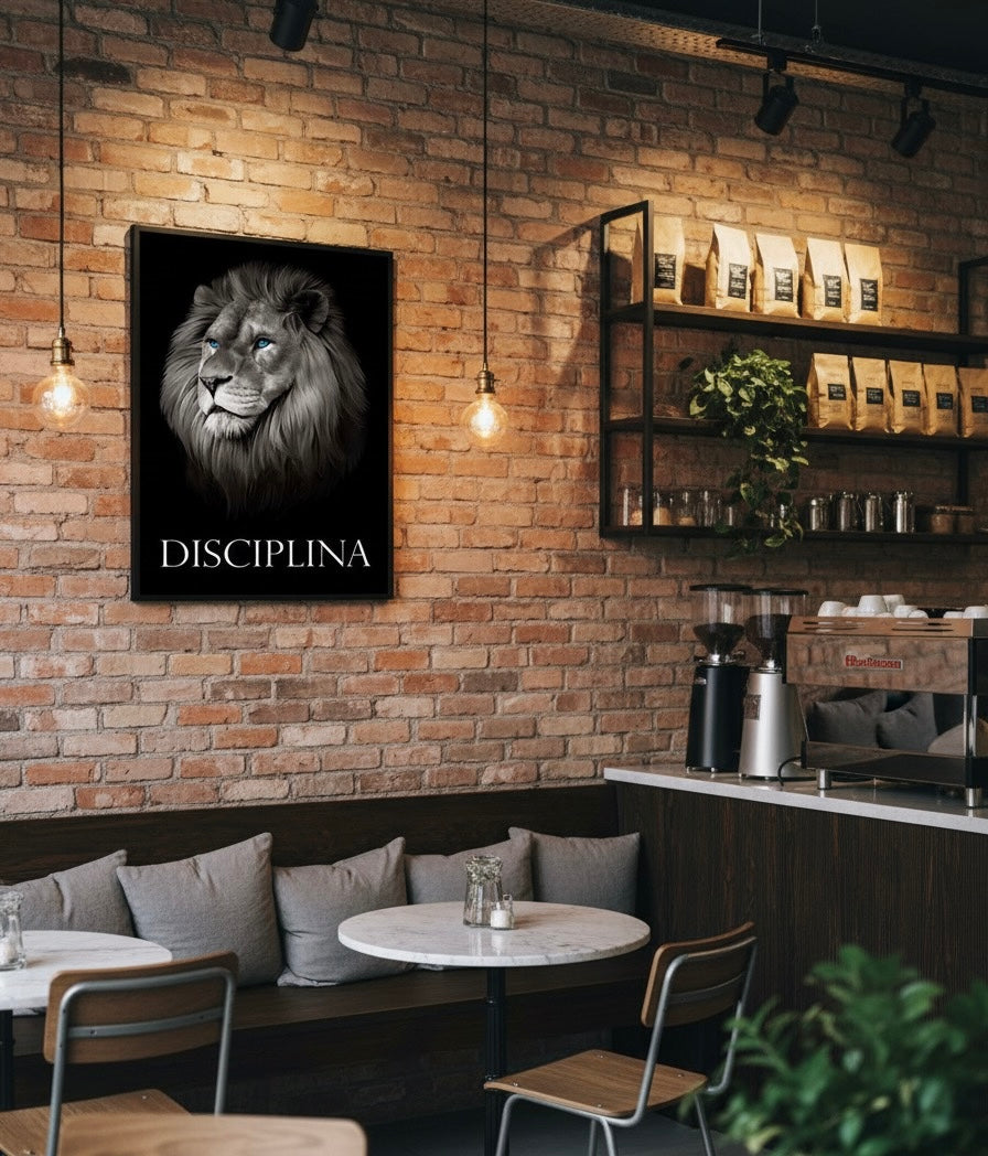 DisciplinA – The Lion Motivational Wall Art | Premium Aluminum Print by Elite Prrintex