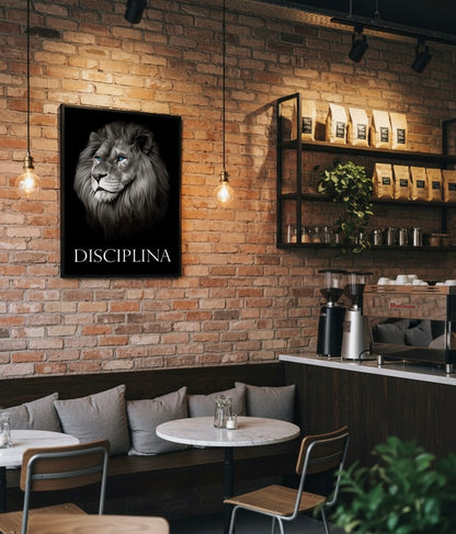 DisciplinA – The Lion Motivational Wall Art | Premium Aluminum Print by Elite Prrintex