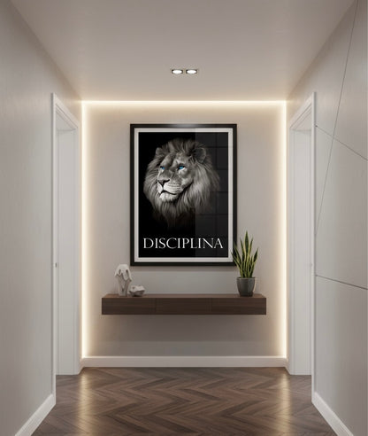 DisciplinA – The Lion Motivational Wall Art | Premium Aluminum Print by Elite Prrintex