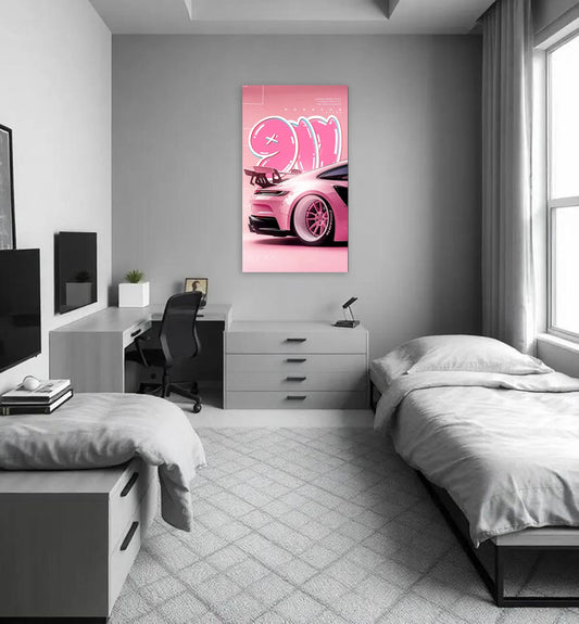 Pink Candyline 911 - Porsche Metal Wall Art