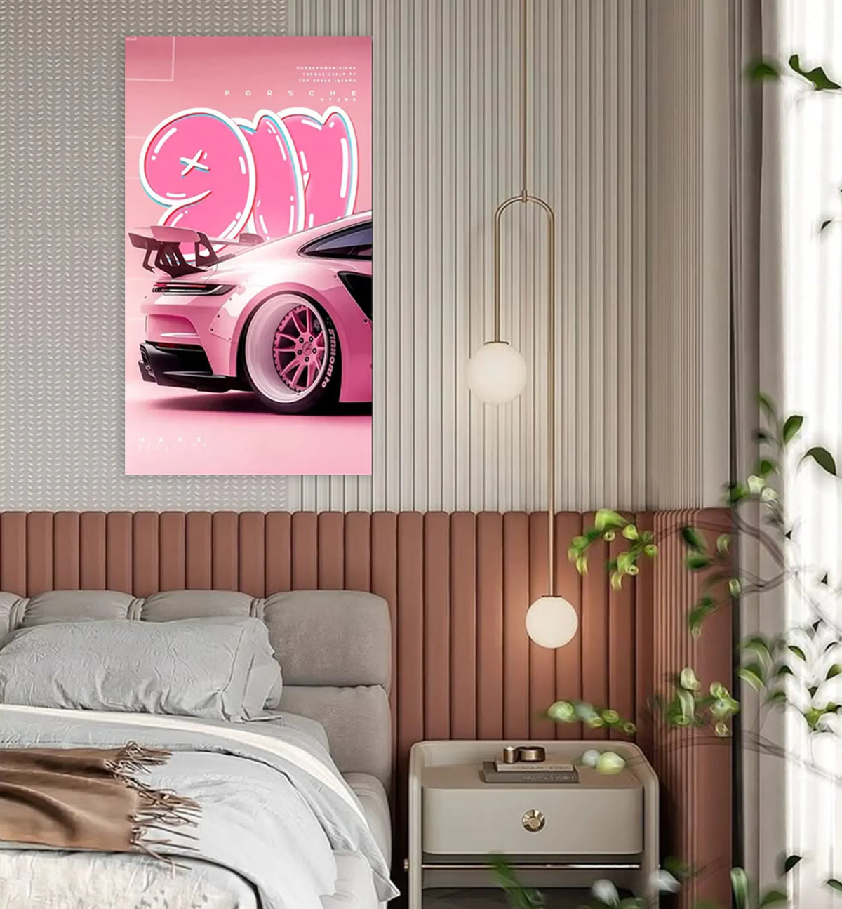 Pink Candyline 911 - Porsche Metal Wall Art