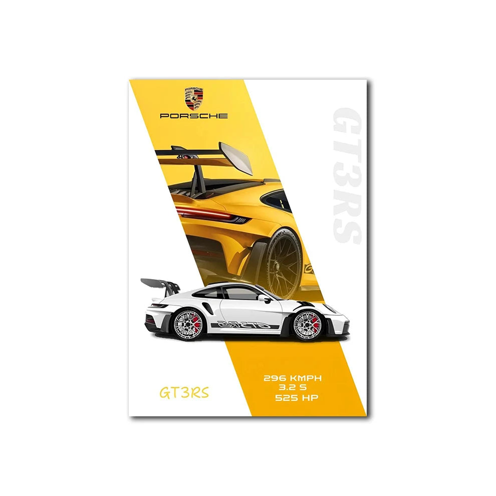 White & Yellow Porsche Power Duo