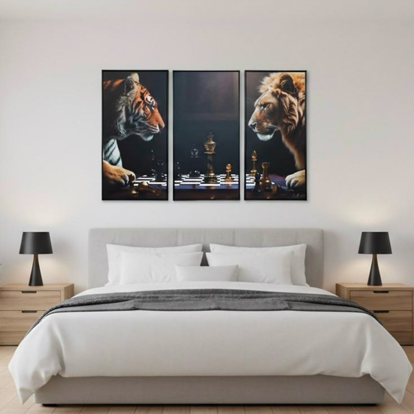 Lion vs Tiger – The Chess of Power (Set of 3) | Elite Prrintex