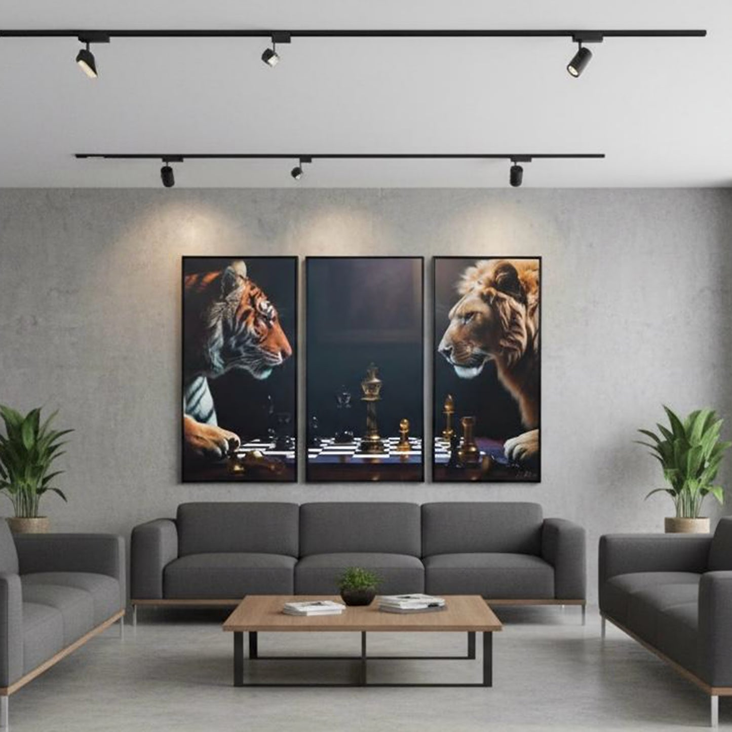 Lion vs Tiger – The Chess of Power (Set of 3) | Elite Prrintex