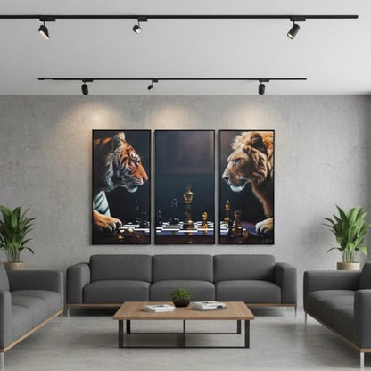 Lion vs Tiger – The Chess of Power (Set of 3) | Elite Prrintex